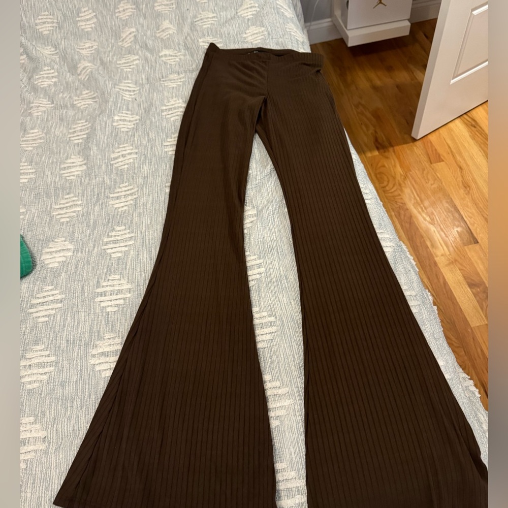 Brown flare leggings